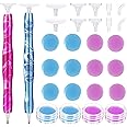 Dacitiery 26PCS Resin Diamond Art Painting Pens, 5D DIY Diamond Art Painting Pen, Diamond Drawing Kits,Point Drill Pen with Clay Boxes for Gem Jewel Wax Picker Supplies, Crystal Drill Bead
