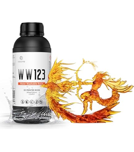 RESIONE Waterwasbare hars, vloeibaar 405 nm hogesnelheidsdrukhars, scheurvrij en vochtbestendig, 3D-printerhars, vrijwel geurloos, zeewaterblauw, 1000 g