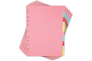 Elba 10 Part File Dividers, A4, 5 Pack, Card Folder Dividers, Recycled