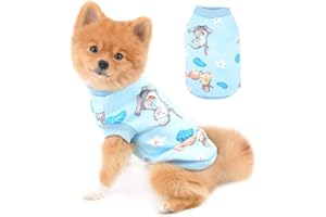 SELMAI Dog Pajamas Reindeer Pjs Jumpers for Small Medium Dogs Girl Boy Fleece Lined Warm Coat Winter Pullover Puppy Chihuahua Clothes Cat Apparel 2 Legs Homewear Cold Weather Autumn Blue L