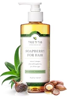 Organic Argan Shampoo For Oily Hair. The Only pH 5.5 Balanced Itchy Scalp Shampoo Gentle Enough for Sensitive Skin, Infused with Peppermint Essential Oil and Wild Soapberries, 8.5 ozâ€”by Tree To Tub