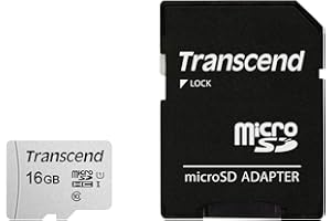 Transcend Scheda di memoria microSDXC 300S Classe 10 da 16 GB con fino a 95/45 MB/s (per smartphone e console Nintendo Switch) con adattatore SD e confezione Frustration Free - TS16GUSD300S-A