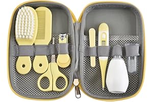 Set per la Cura del Bambino, RoseFlower 8 Pezzi Kit Neonato Accessori Bagnetto Neonati baby grooming BabyCare con Pettine, Spazzolino da Denti, Dispositivo di Aspirazione Nasale per Asilo e Viaggi