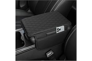 GTLM Upgraded Mittelkonsole Auto Armlehnenschoner,Microfiber Leder Auto Armlehnen Polster mit 2 Autositz Organizer Aufbewahrungstaschen,Universelle Auto Zubehör Innenraum für Armlehne Auto (Schwarz)