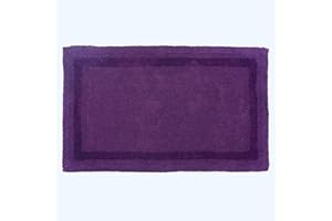 HOMESCAPES Tappetino da Bagno XXL in Cotone, 70 x 120 cm, Colore Prugna