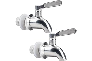 OMOOJEE Czop ze stali nierdzewnej do dozownika napojów, część zamienna dozownika wody, zewnętrzny kran na wodę do słoika na herbatę, imprezę, kemping (2 sztuki)