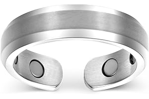 Smarter LifeStyle - Anillo Elegante de Titanio Para Terapia Magnética y Que Alivia el Dolor de Artritis y Del Túnel Carpiano Color Plata Talla 7