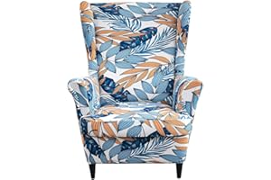 CHNSHOME Copripoltrona 1 posto con orecchie elasticizzato 2 pezzi Fodere per poltrone a orecchioni Coprisedile per poltrona Copripoltrona con Orecchie Sì Yu