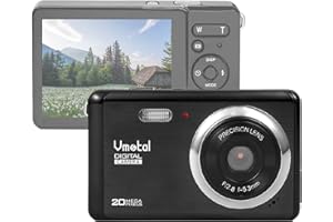 VMOTAL GDC80X2 Fotocamera digitale compatta con zoom digitale 8x / 20 MP/Macchina fotografica compatta FHD / 2,8" schermo LCD TFT Fotocamera per bambini/principianti/anziani Regalo (Nero)