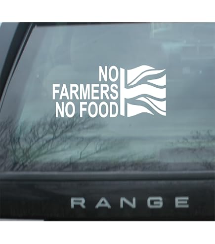 Autocollant Vinyle Extérieur – No Farmers No Food No Trucks No Deliveries – Résistant Aux Intempéries – Soutien Agriculteurs