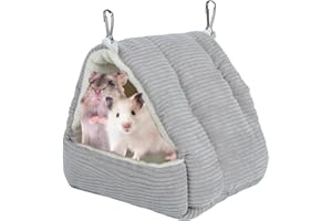 FADCAER Hamsterhaus, Papageien, Vogelnest, hängende Höhle, Betten, Winter, Kleintierkäfig, Haus und kleines Haustierbett, warmes Meerschweinchenbett, flauschiger Vogelkäfig für Meerschweinchen, Hamster,