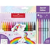 FABER-CASTELL 554221 &ndash; Set of Unicorn Markers, 13 Fibre Tip Pens in Standard and Pastel Colours | Rotuladores en colores est&aacute;