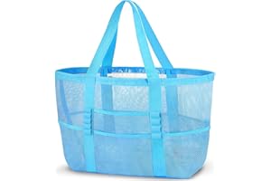 ONCCI Strandtasche Damen Strandtasche XXL Familie Mesh Beach Bag Shopper Damen Einkaufstasche für Strand Reisen Einkaufen Picknick und Alltag