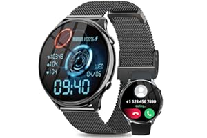 Fitonme Smartwatch męski z funkcją telefonu, 110 trybów sportowych, okrągły zegarek fitness, damski, krokomierz, zegarek SpO2, pulsometr, monitor snu, DIY, cyferblat, odtwarzacz muzyki, stoper, IP67,