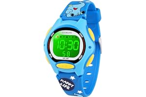 GUUMUXIN Orologio Digitale per Bambino e Bambina, Orologio Sportivo per Bambini, Con Indicatore Luminoso a 7 Colori, Impermeabile 3 ATM, Cinturino da Polso per Ragazze e Ragazzi 5-17 Anni