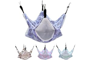 LXTaoler Amaca piccola gabbia per animali domestici, accessori per gabbia di porcellini d'India, calda amaca per cincillà, scoiattoli Hamaster, altri piccoli animali, 34 x 34 cm (viola)