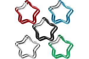 WATDENYFINE 10 StüCk Cute Karabiner Stern, Karabinerhaken Stern SchlüSselanhäNger Star Carabiner Keychain, Starlight Karabiner SchlüSsel Metal Buckle Hooks for Outdoor Sports(5 Farben)
