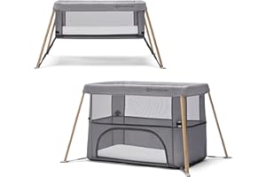 KK KINDERKRAFT Łóżeczko turystyczne MOVI szary drewniany