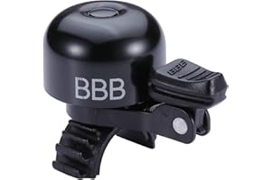BBB Cycling - Campanello per bici Loud & Clear Deluxe - Campanello per bicicletta grande - Cinturino a sgancio rapido - per bici da strada, montagna e da corsa - Accessori per biciclette - Nero