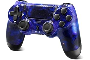 Suoxiom Wireless Controller für PS-4,Game Controller Kompatibel mit PS-4/Pro/Slim, Bluetooth Gamepad Joystick mit RGB-Licht,1000-mAh-Akku, 3,5-mm-Audiobuchse und Turbo-Funktion