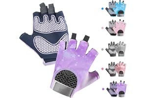 CubePlug Boys Girls Non-Slip Cycling Gloves Half Finger - Padded Grips Palm for Unisex Children, Ideal for Summer Riding, MTB, Bike, Sports, Hiking, Climbing, and Gym