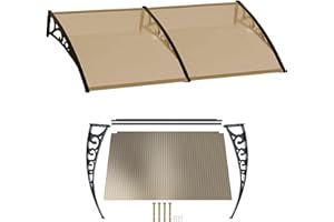 AEFFE BRICO AEFFE Pensilina Tettoia Modulabile Trasparente o Fumè, Per Porta da Esterno, Policarbonato Alveolare, Anti Grandine e Intemperie Resiste ai Raggi UV, Copertura per Porta (Fumè, 200 x 80 cm)