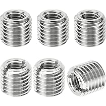 PATIKIL 6 stuks schroefdraad adapter huls verloopmoer M16 x 2 buitendraad naar M12 x 1,75 binnendraad reparatie inzetstuk moer schroef verloopstuk verbindingselement 20 mm