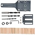 Walfront 41Pcs/Set Carpentry Wood Drilling Guide Tool Hinge Drilling Hole Router Jig Hardware Template Guide Woodworking Tools (Gray)