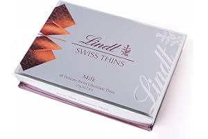 LINDT & SPRÜNGLI Lindt Swiss Thins Chocolate con Leche, laminas de chocolate extrafinas,125 g