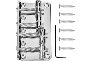 Dilwe Cavalletto per Chitarra Basso 4 Corde, Ponte Metallico Parti di Ricambio per Basso Elettrico