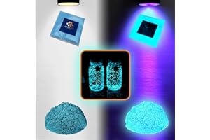 RESIN PRO Ultra Fluorescent Powder additive Pigment - UV Luminescent - Glows in The Dark - for epoxy resins - for Artistic Creations and DIY 20g (Light Blue)