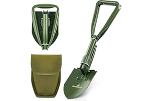 DARTMOOR Pala Pieghevole Campeggio Multifunzionale in Acciaio al Carbonio, Pala Militare Pieghevole Sopravvivenza Portatile per Scavo, Campeggio, Escursionismo, Giardino, Fuoristrada (202oms)