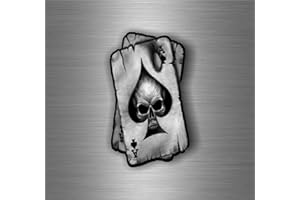 BEARN Autocollant Sticker As de Pic Motard Tête de Mort Biker Voiture Moto Casque - 12 cm