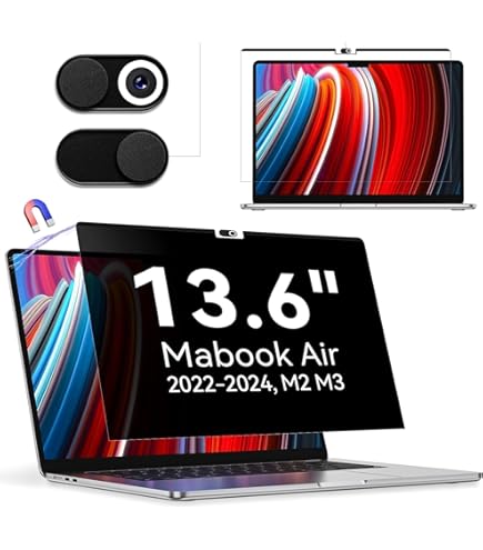 F FORITO Lot De 2 Protecteurs D'écran Mats Anti-lumière Bleue Compatibles Avec MacBook Air 13,6" (2022-2025, M2, M3, M4), Protection Des Yeux Bloquant La Lumière Bleue Et Anti-reflet Pour Ordinateur