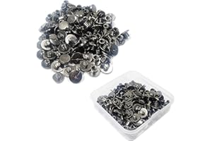 JXPXJMY Kit de 50 Piezas Remaches de Acero al Carbono para Encuadernación de Chicago, Remaches Ledger para Cinturón de Encuadernación Decoración de Maletas (Negro Brillante, M5*4)