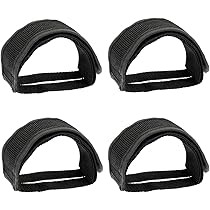 OUKENS Pédale De Vélo, Plastique Noir Réglable Pédales De Vélo Sangles Anti-dérapant Pince à Orteils Ceinture Accessoire De Vélo