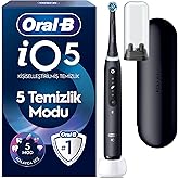 Oral-B iO5 Mat Siyah Şarjlı/Elektrikli Diş Fır&ccedil;ası, 1 Fır&ccedil;a Başlığı, Uzun &Ouml;m&uuml;rl&uuml; Pil, Premium Seyahat Kabı