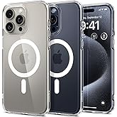 Spigen iPhone 15 Pro ile Uyumlu MagSafe Kılıf Ultra Hybrid Mag Fit Sararmaya Dayanıklı Beyaz Şeffaf Kapak - ACS06715 (Spigen 