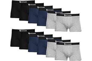 Fullluwaa Boxer Uomo da 12 Pezzi，Mutande Uomo Confortevolezza, Elasticizzato, Traspirabilità, Resistente, Boxer Uomo Cotone (Taglia S - 4XL)