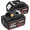 2 PCS 18V 5.0Ah BL1850B Replacement Battery for 18V Batteries - BL1850 BL1830 BL1860B BL1860 BL1830B BL1840 LXT400 with LED Indic