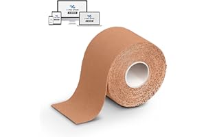 CABLE TECHNOLOGIES Taśma kinezjologiczna 5 m x 5 cm, taśma kinezjologiczna 1/2/4 rolki, taśma kinezjologiczna X-PRO SPORT z e-bookiem z przykładami aplikacji, plaster mięśniowy, mocna, wytrzymała elastyczna (1 x kolor