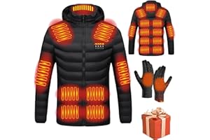 SUSENSTONE 2023 Veste Chauffante USB, Doudoune Manteau Chauffant Électrique Hommes Femmes Lavable avec 3 Niveaux de Chauffage et 15 Zones Chauffage pour Ski Pêche Randonnée Plein Air Pas Cher Blouson