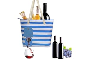 WENRECU Weinhandtasche Weintasche mit Zapfhahn, Männerhandtasche Bier Picknicktasche mit Auslaufsicherem und Isoliertem Fach für Reisen, Strand, Reisen, Picknick, Camping, Geschenk Für Weinliebhaber
