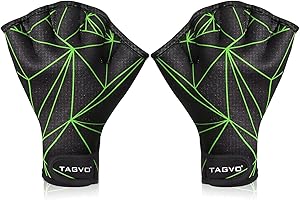 TAGVO Aquatic Gloves Half Finger, Webbed Swimming Gloves Well Stitching, Adjustable Wrist Strap Swimming Gloves, Sizes for Men Women Adult Children Aquatic Fitness Water Resistance Training