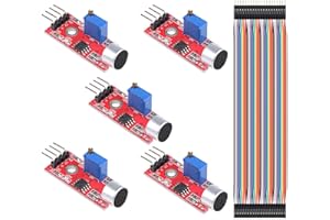 Youmile 5 Stück Mikrofon-Schallsensormodul AVR PIC Hochempfindliche Spracherkennung für Arduino mit Dupont-Kabel
