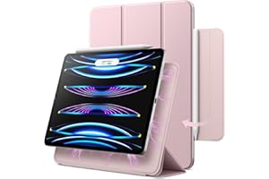 JETech Etui na iPad Pro 11 Cala (2022/2021/2020/2018 Modele), iPad Air 5./4. Generacji 10.9 (2022/2020), Ołówek Pomocniczy dla Ladowania 2. Generacja, Mocowanie Magnetyczne, Przykryć (Różowy)