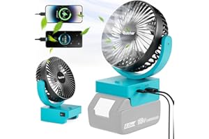 Rozlchar Kabelloser Ventilator für Makita 18V Akku, Makita Akku-Ventilator mit USB A+C Schnellladung für Camping, Werkstatt und Baustelle(Keine Batterie)
