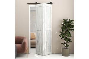 BONIKLUBA 76.3 cm / 2.5 ft Bifold Sliding Door Fitting Sliding Door System Complete Set Running Rail Wheels Set Black for 2 Wooden Doors 35 cm Top Mount T Wheel