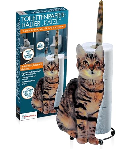 Katzen-Toilettenpapierhalter Freistehend – Lustige Badezimmer-Deko Mit Schwarzer Katze