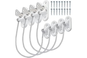DKBT Window Locks Child Safety for UPVC Windows 4Pcs Window Restrictor with Keys and Screws upvc Window Locking Mechanism for Protection, Anti Burglary Perfect for Window and Doors(20cm,White)
